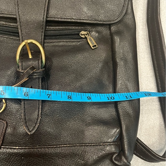 HiDesign Black Pebble Leather Medium Messenger Backpack Crossbody IPad India - Picture 7 of 9